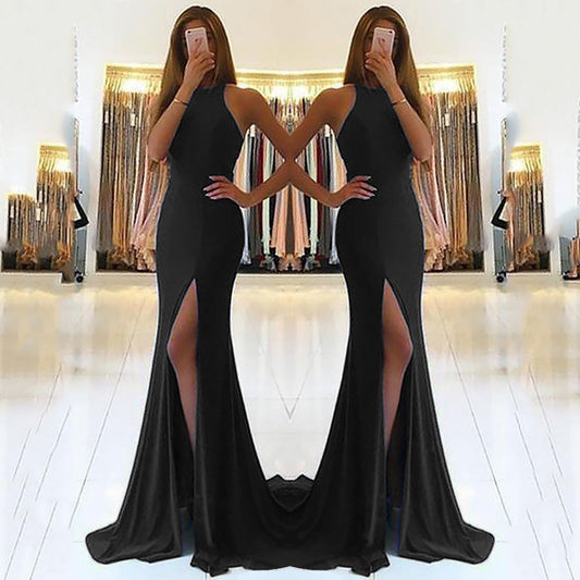 Robe Longue Élégante à Dos Nu